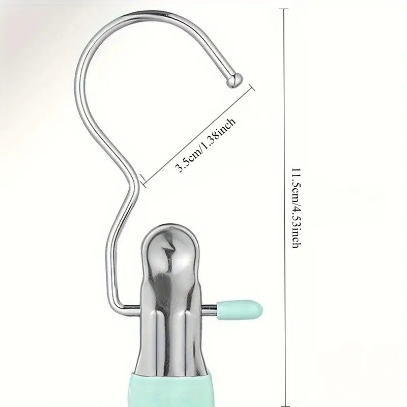 20pcs  Multi-Use Clips with Hooks - Portable Hangers Rotatable Clothes Hanger Organizers for Laundry, Pants, Hats & Skirts Hanger Set - 360° Rotating Storage Organizer