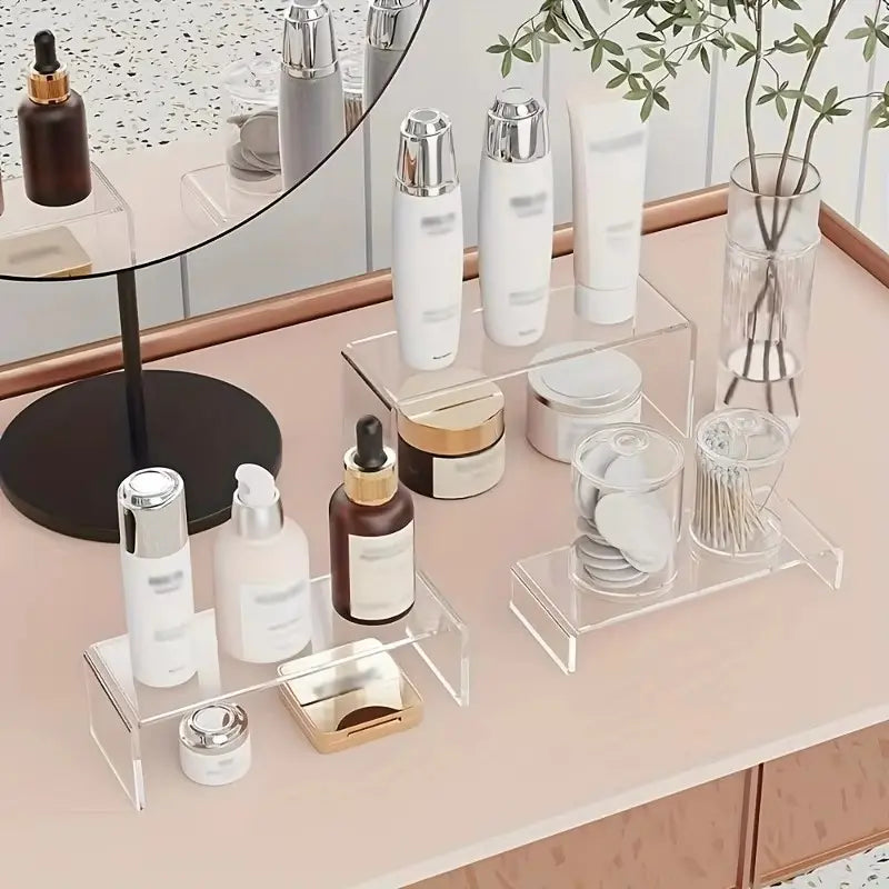 U-shaped display rack, transparent acrylic storage rack, Adjustable storage rack, cosmetics and figurines storage rack, desktop and bathroom storage rack, cabinet storage, beauty storage, Organiser, Adjustable racks, Cosmetic holder