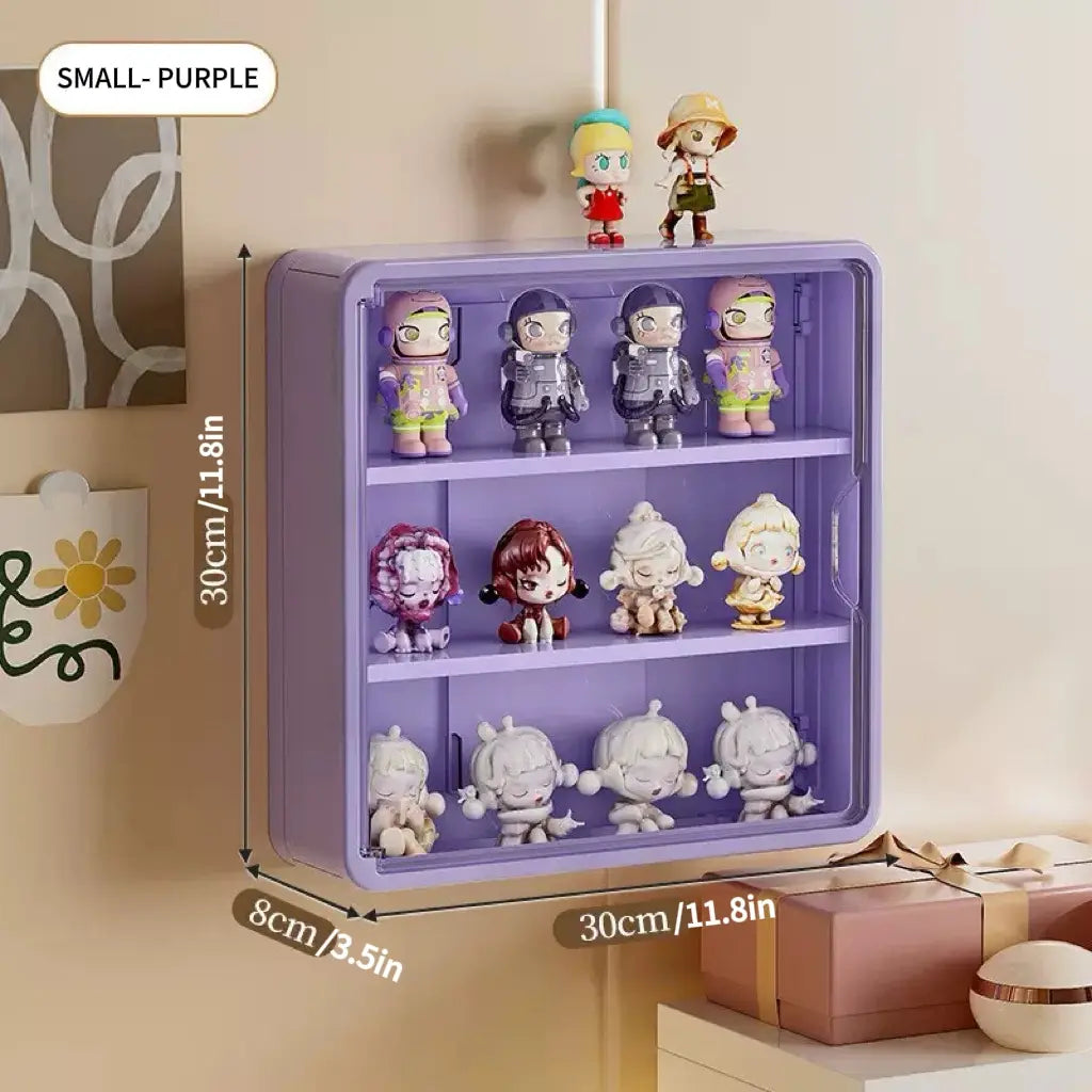 Large Wall-Mounted Display Shelf, 4-Tier Acrylic Storage Box, Space-Saving Action Figure Holder, Ideal Gift for Collectors & Fans