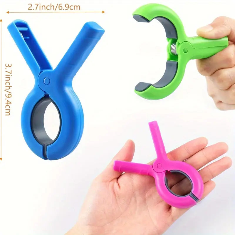 4/8Pcs Beach Towel Clips for Beach Chairs, Towel Holder for Beach Chair Pool Chair on Cruise, Heavy Duty Clothes Pins Beach Chair Clips to Beach Accessories Must Haves for Cruise & Pool, Windproof Chair Clips for Towel Holder
