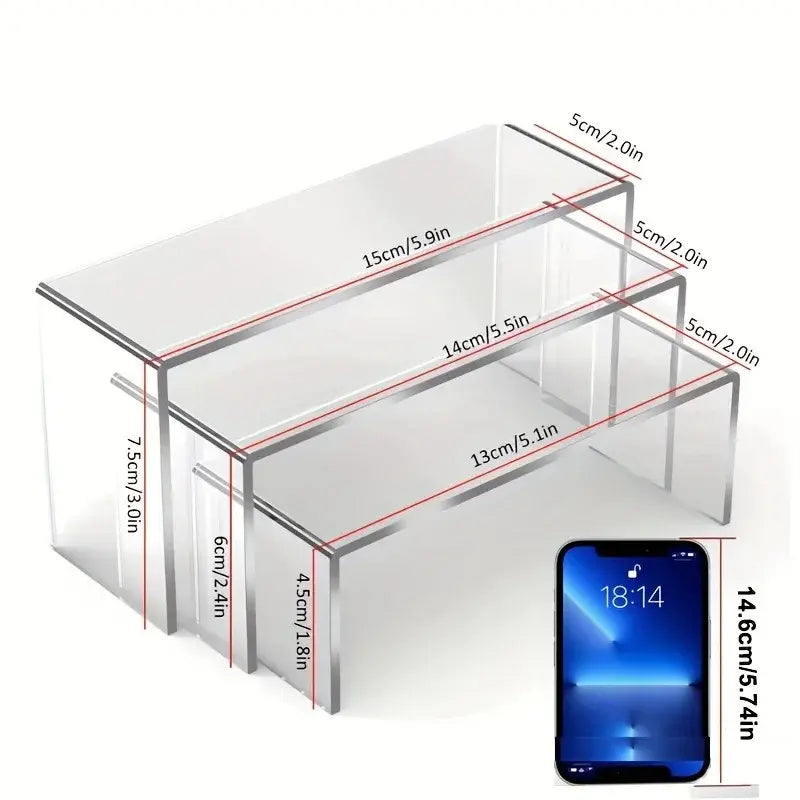 U-shaped display rack, transparent acrylic storage rack, Adjustable storage rack, cosmetics and figurines storage rack, desktop and bathroom storage rack, cabinet storage, beauty storage, Organiser, Adjustable racks, Cosmetic holder