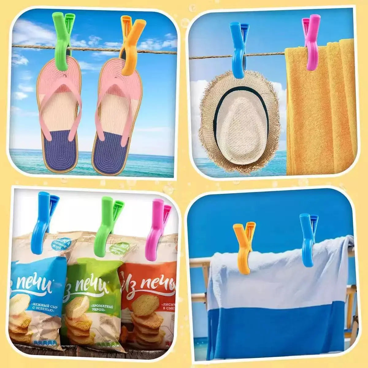 4/8Pcs Beach Towel Clips for Beach Chairs, Towel Holder for Beach Chair Pool Chair on Cruise, Heavy Duty Clothes Pins Beach Chair Clips to Beach Accessories Must Haves for Cruise & Pool, Windproof Chair Clips for Towel Holder