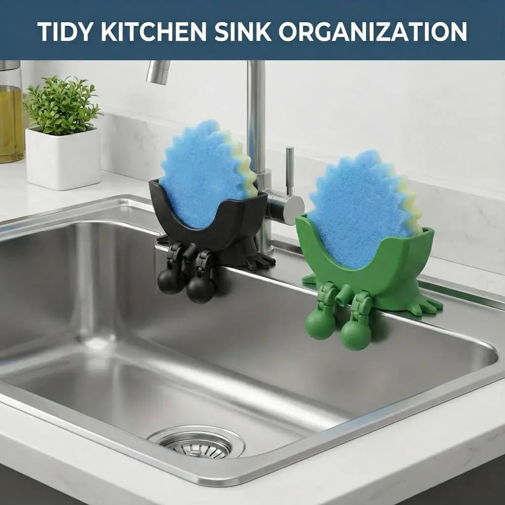 Cute Hanging Sponge Holder with Drainage – Keeps Your Sponge Dry & Smiling, For Scrub Daddy Holder, Funny Sponge Stand for Kitchen Sink, 3D Printing Countertop Sponge Holders