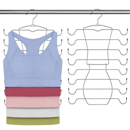 LMMAKE 1PC/2PCS Bra & Tank Top Hanger, Sturdy Metal Space-Saving Sports Bra Storage Holder, Closet Organizer Holds Multiple Bras & Tank Tops Neatly to Save Wardrobe Space