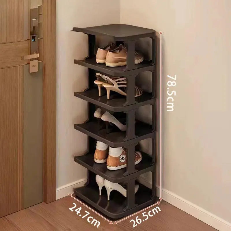 12-Pack X-Large Reinforced Frame Stackable Shoe Storage Boxes - Shoe Rack Substitute, Dust-Protective Closet Storage Solutions, Black Plastic Organizers for Entryway, Under Bed, Toys