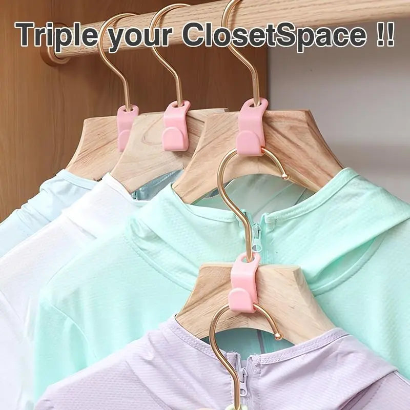 Plastic Hanger Connector Hooks, Space Saving Wardrobe Organizer, Durable Hanger Extender Clip, Smooth Edge Closet Accessory