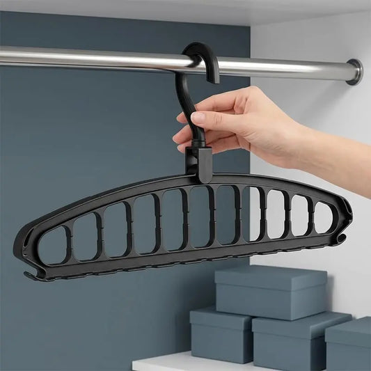 Plastic Sturdy Space-Saver Hanging Hangers with 360° Rotatable Hooks - 2-Pack Closet Organizers for Small Spaces, College Dorm Essentials