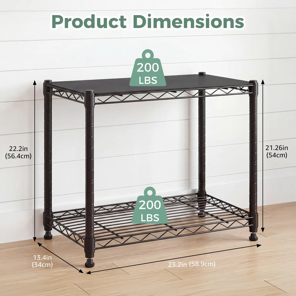 Sweetcrispy Rustproof Coating Heavy-Duty Adjustable Metal Storage Rack - Rectangular Open Shelf Durable Storage Unit, Multi-Tiered Organizer for Kitchen Pantry, Under Sink Organization, Shelves for Bedroom