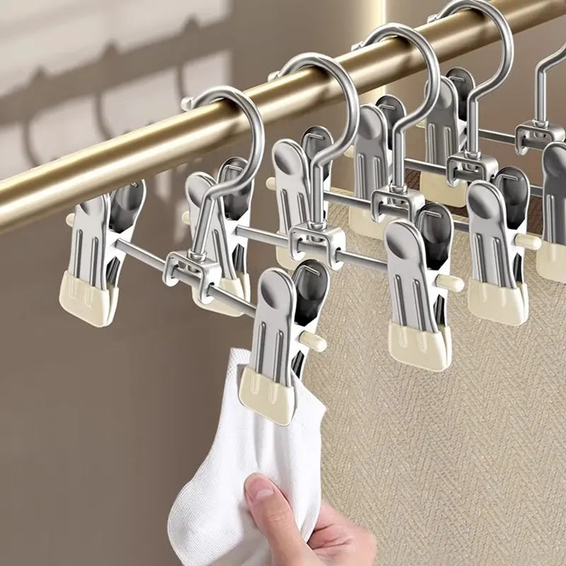 10pcs Immersion Plastic Pants Clips, Non-Slip Clothing Hangers for Heavy Items, Home Organization Organizer for Bathroom, Bedroom, Closet, Pants Hangers with Clips, Yoga Pants Hangers