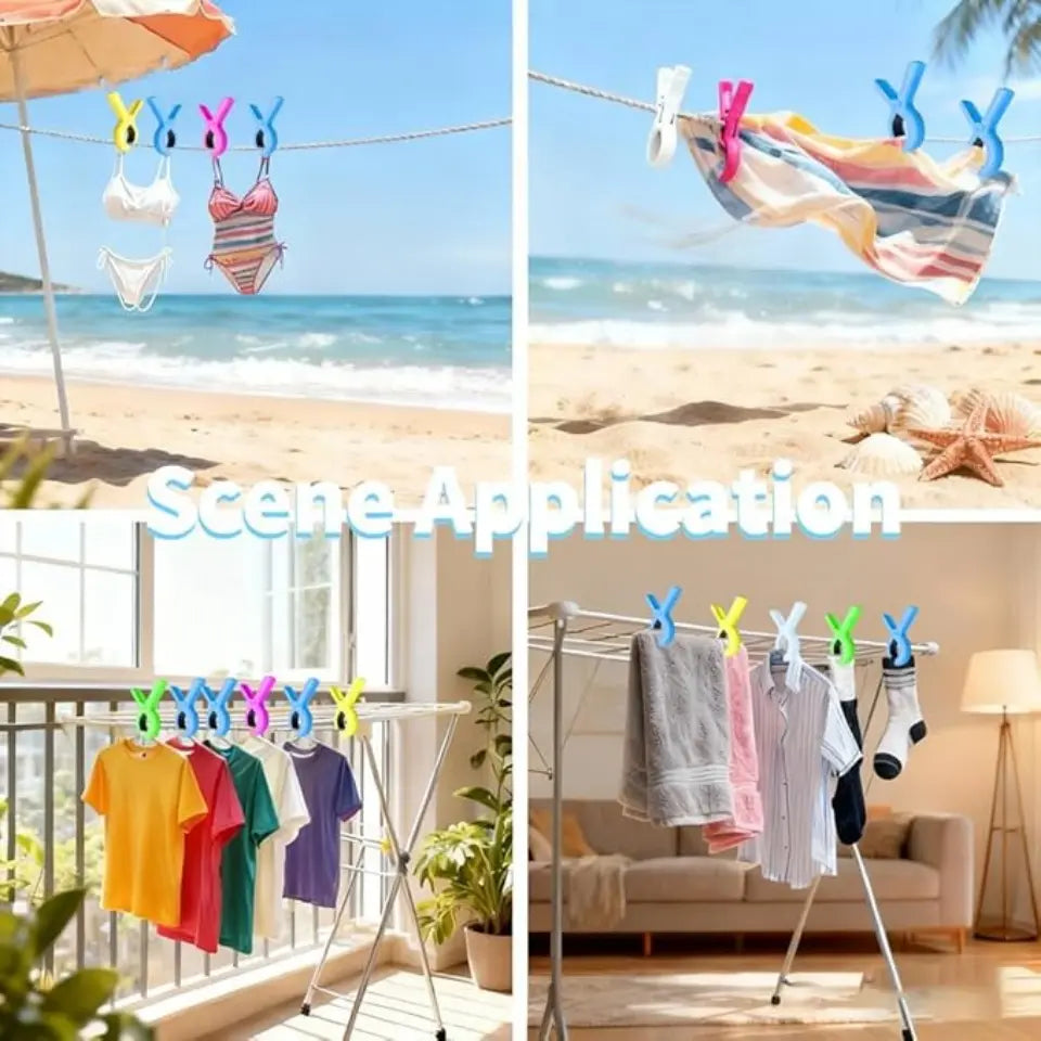 4/8Pcs Beach Towel Clips for Beach Chairs, Towel Holder for Beach Chair Pool Chair on Cruise, Heavy Duty Clothes Pins Beach Chair Clips to Beach Accessories Must Haves for Cruise & Pool, Windproof Chair Clips for Towel Holder