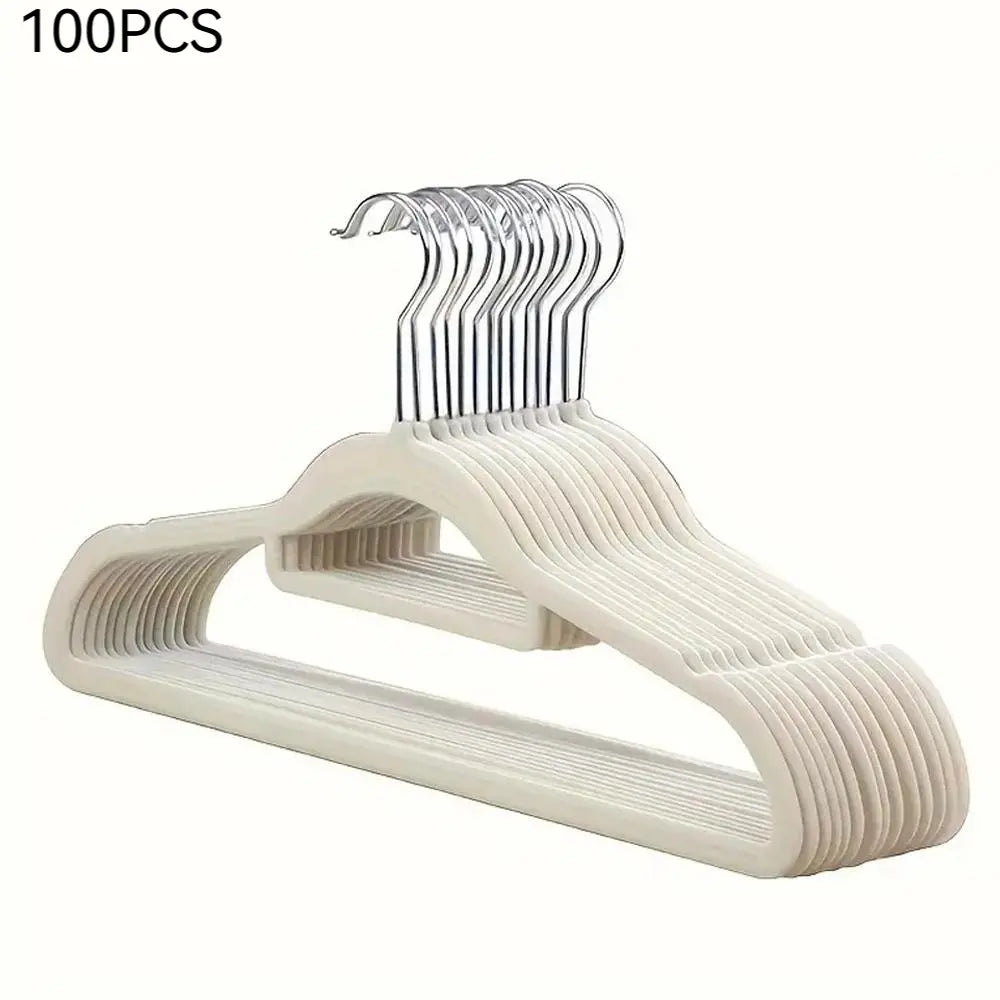 100/60/20/10 Pack Non-Slip Velvet Hangers, Closet Organizer, Rotatable Clothes Hanger, Space-Saving Plastic Clothes Hangers for Jackets, Pants, Suits, Coat Hangers for Closet, 360° Rotating Hook
