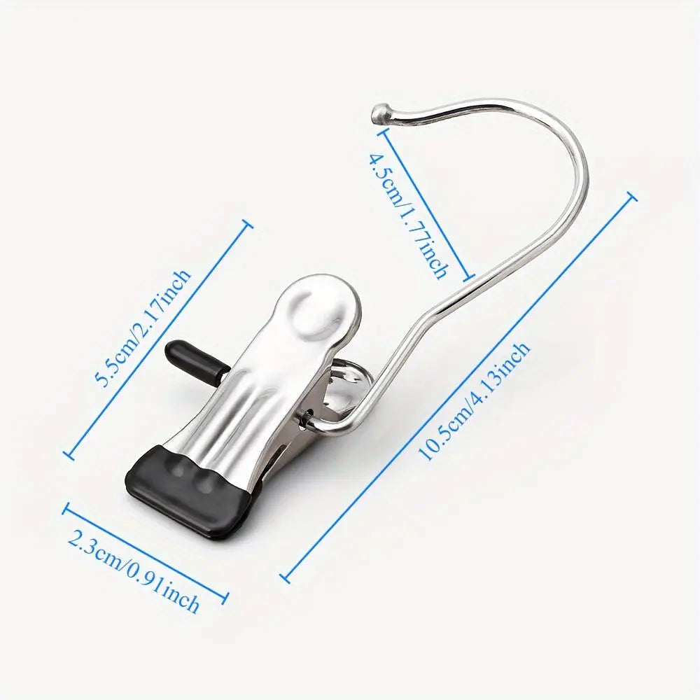 Space-Saving Hangers with 10/20 pcs Multi-Functional Stainless Steel Clips, Multifunctional Clothes Hanger, Pants Hangers with Clips, Clip Hangers for Pants, 360° Rotating Portable Closet Organizer, Essential Laundry Accessory, Metal Pants Hangers