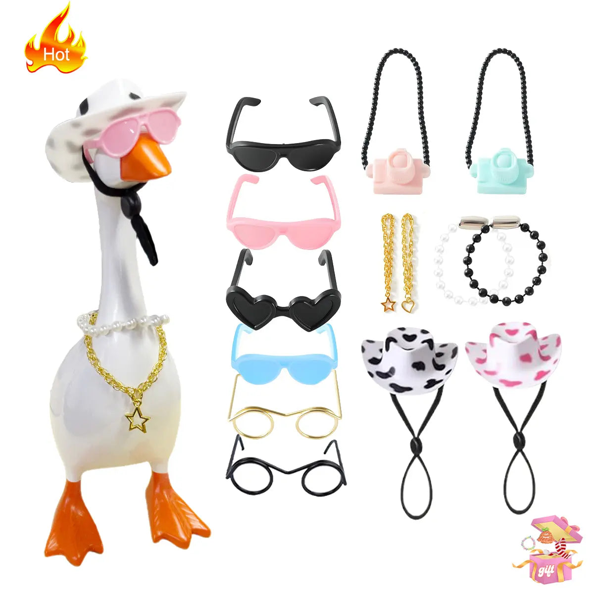 6.5in Hanging Clothes Hanger Set with Racks for 7in Magnetic Desk Goose, Portable Wardrobe Organizer for Mini Outfits & Accessories, Cute DIY Decoration Gift,sohochic