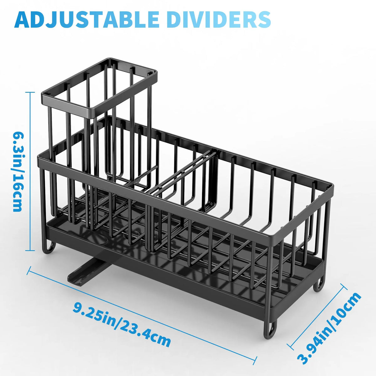 Kitchen Sink Storage Rack, 1 Count Kitchen Sponge Holder with Detachable Brush Holder, Multifunctional Kitchen Storage Rack for Home, Dish Drying Organiser, Holder Organizer