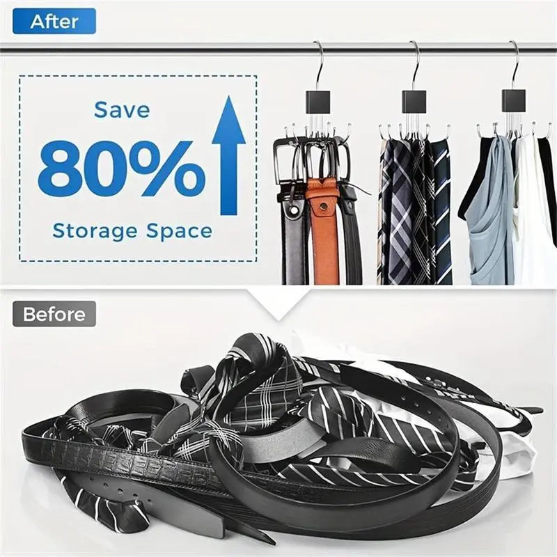 Rotating 6-claw Hook, 2 Counts Multifunctional Rotating Hook, Bag Storage Hook, Household Organizing Hook for Coat, Hat, Scarf,  Home Essentials
