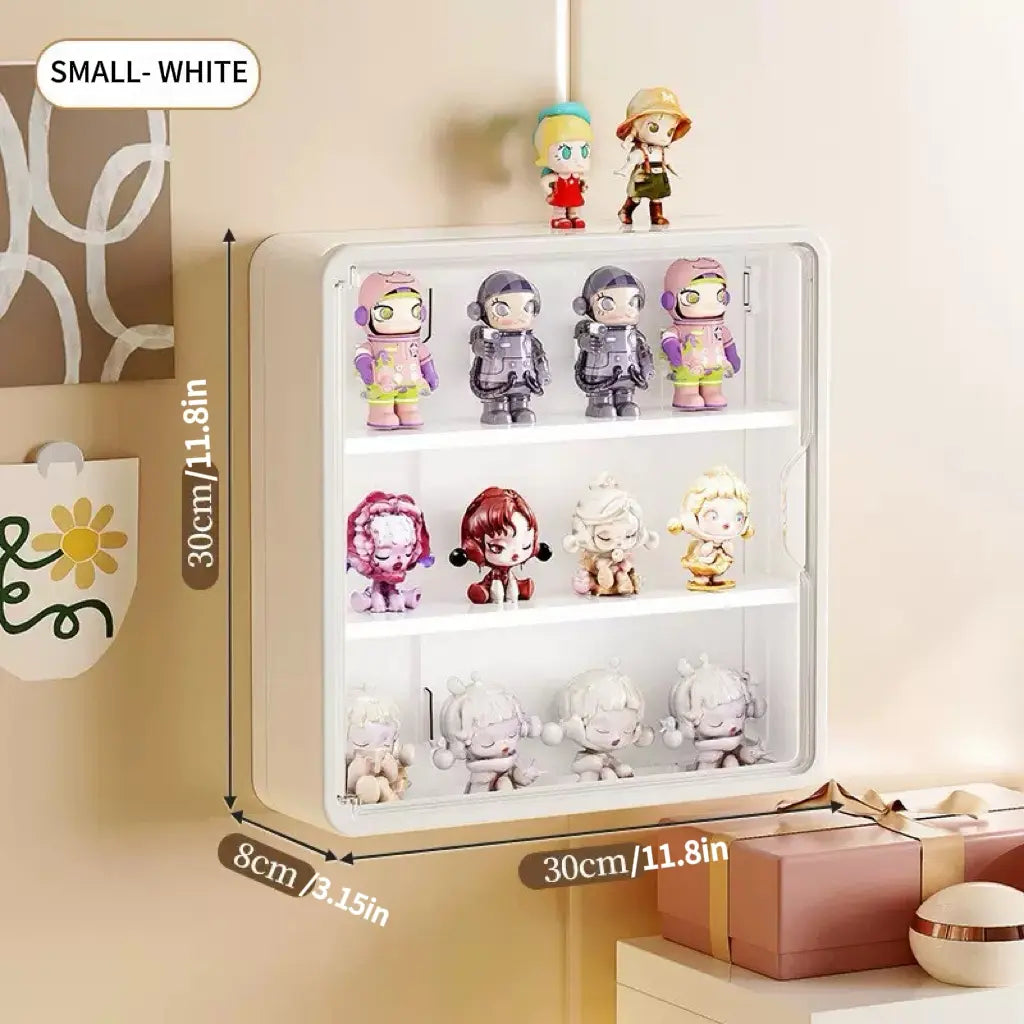 Large Wall-Mounted Display Shelf, 4-Tier Acrylic Storage Box, Space-Saving Action Figure Holder, Ideal Gift for Collectors & Fans