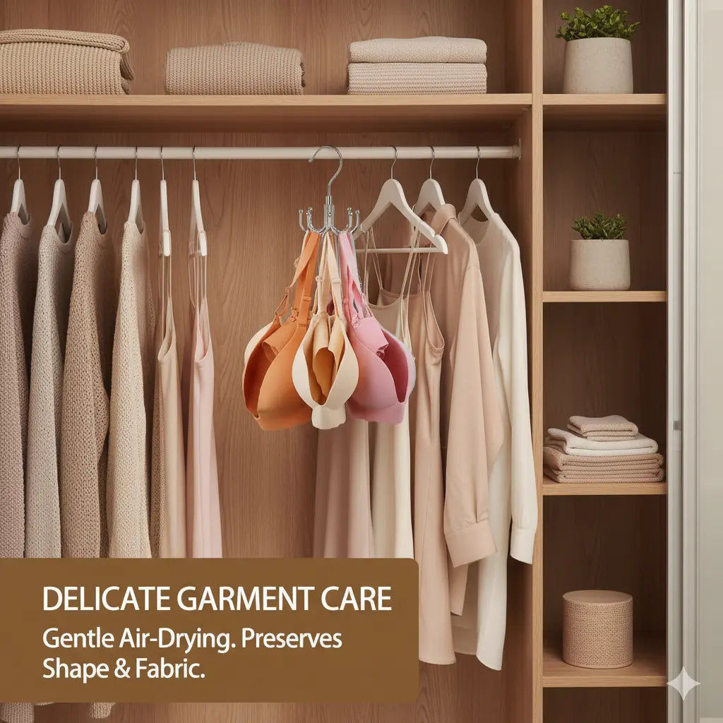 Heavy-Duty Polished Metal Hanging Clothing Organizer - 24-Hook Adjustable 360° Swivel Space Saving Hanger, Home Storage Hooks for Closet Storage, Tie Holder for Belts, Scarves, Purses, Bras, Tank Tops