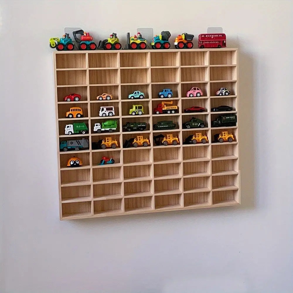 Wooden Multi-Grid Figure Storage Organiser Display Box, Boho Multi-Layer Wall Showcase Cabinet, Craftsmanship Figure Model Collection Display Shelf for Collectibles