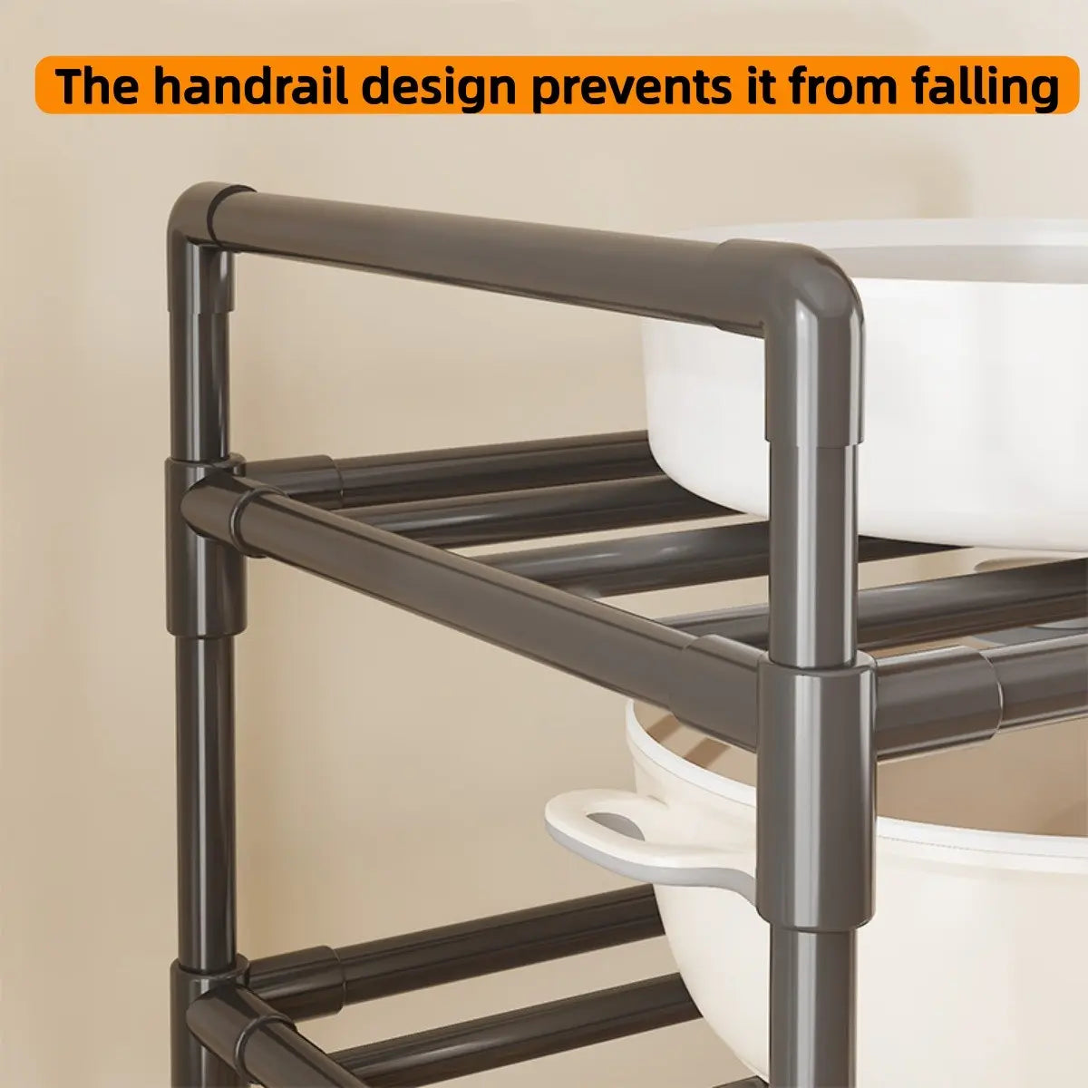 Kitchen Storage Rack, Adjustable Metal Rack, Adjustable Organiser, 3-6 Tier Metal Shelf with Wheeled Mobility, Multi-Purpose Versatile Use Organizer for Oven Pots, Options, Home Bathroom Storage, Layered Shelf Organizer, Multifunctional Storage Shelf