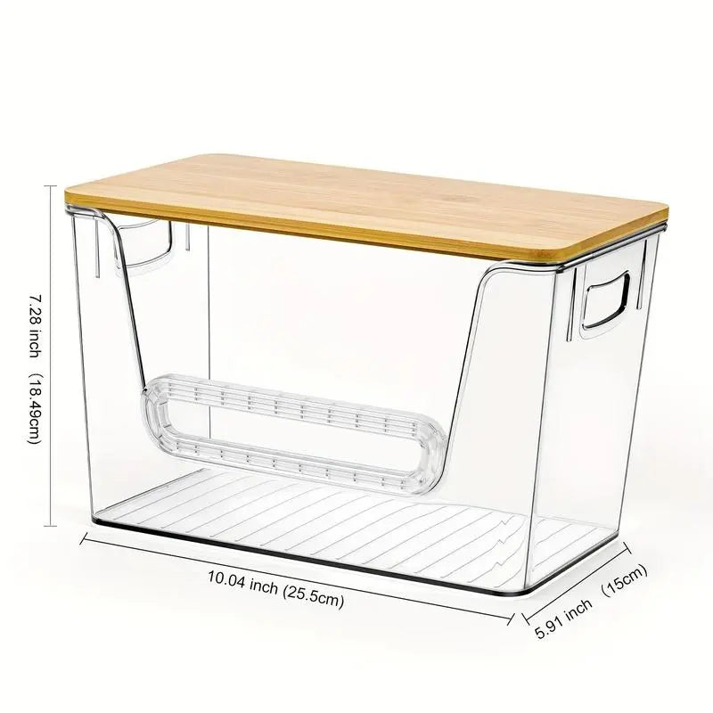 Stackable Trash Bag Holder Rack, Large Clear Transparent Acrylic Design Kitchen Organizer, Under Sink Storage Shelf, Laundry Room Organizer, House Organizer, Holds Trash Bags and Small Items