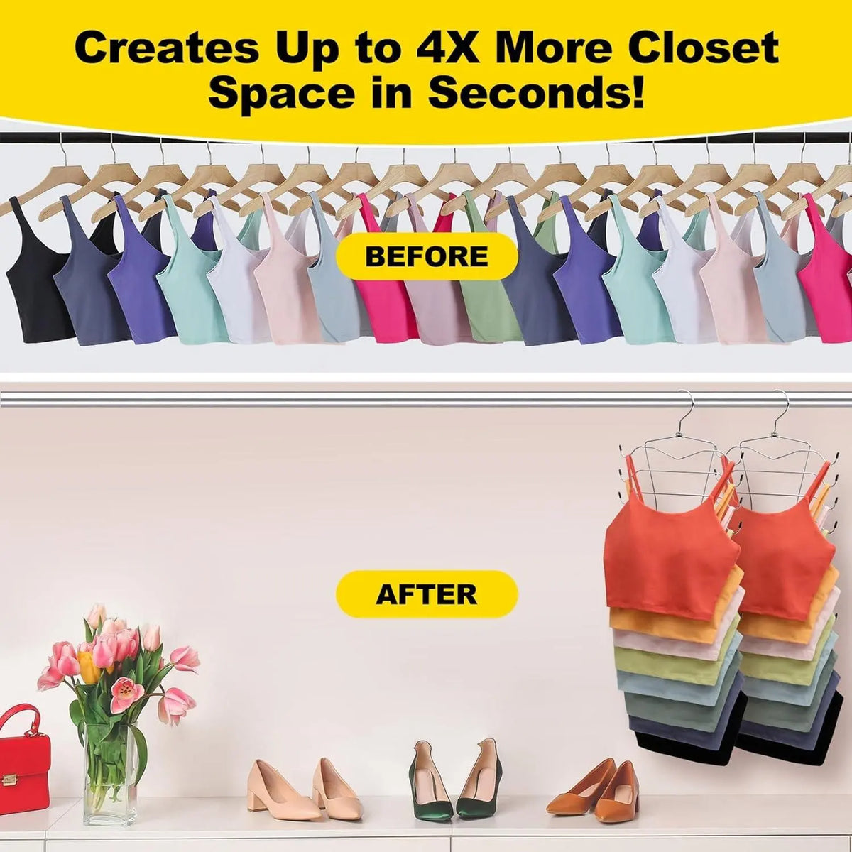 Multifunctional 8-Layer Rotating Stainless Steel Hanger, Non-Slip Foldable Bra Storage Holder, Space-Saving Wardrobe Organizer, Rotatable Clothes Hanger, Space Saver Hangers
