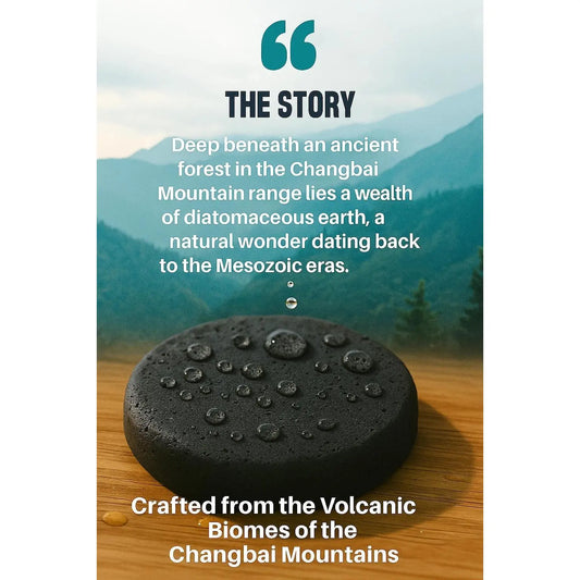 MHM Stone Dish Drying Mat – Volcanic Diatomaceous Earth from Changbai Mountains – Fast-Absorbing, Heat Resistant, Bamboo Rack Included – Eco-Friendly, Minimal Kitchen Drying Mat