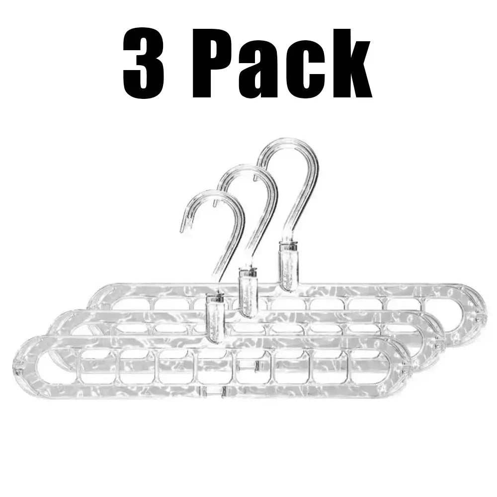 Heavy PVC 9-Hole Compact Rotatable Hook Clothes Hangers (15-Pack Multiple Packs) - Hanging Clothes Organizer for Household Users, Adjustable Space-Saving Foldable, Quick-Install Slots, Flexible Pegs, Bedroom Shirts Jumpers Display