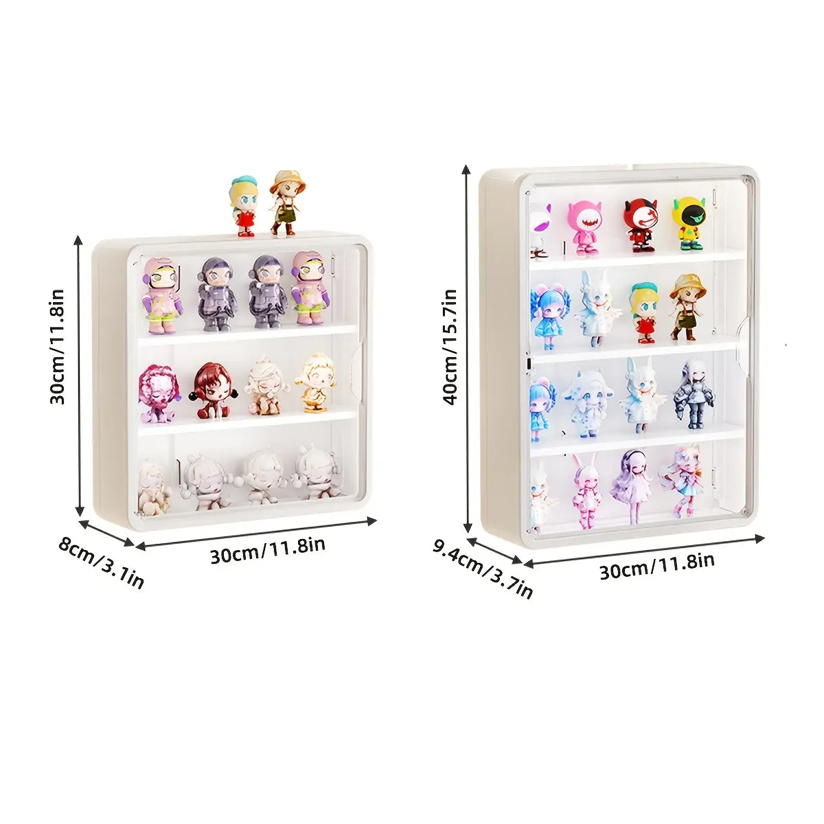 Large Wall-Mounted Display Shelf, 4-Tier Acrylic Storage Box, Space-Saving Action Figure Holder, Ideal Gift for Collectors & Fans