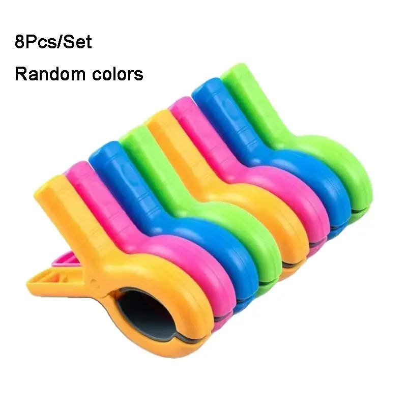 4/8Pcs Beach Towel Clips for Beach Chairs, Towel Holder for Beach Chair Pool Chair on Cruise, Heavy Duty Clothes Pins Beach Chair Clips to Beach Accessories Must Haves for Cruise & Pool, Windproof Chair Clips for Towel Holder