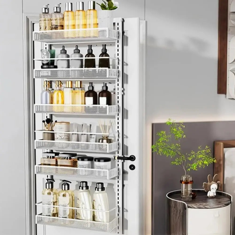Gaomon 6-Tier Carbon Steel Over-the-Door Organizer, Heavy Duty Shelf, Multilayer Adjustable Detachable Pantry Rack with Hangable Installation Option for Kitchen Storage