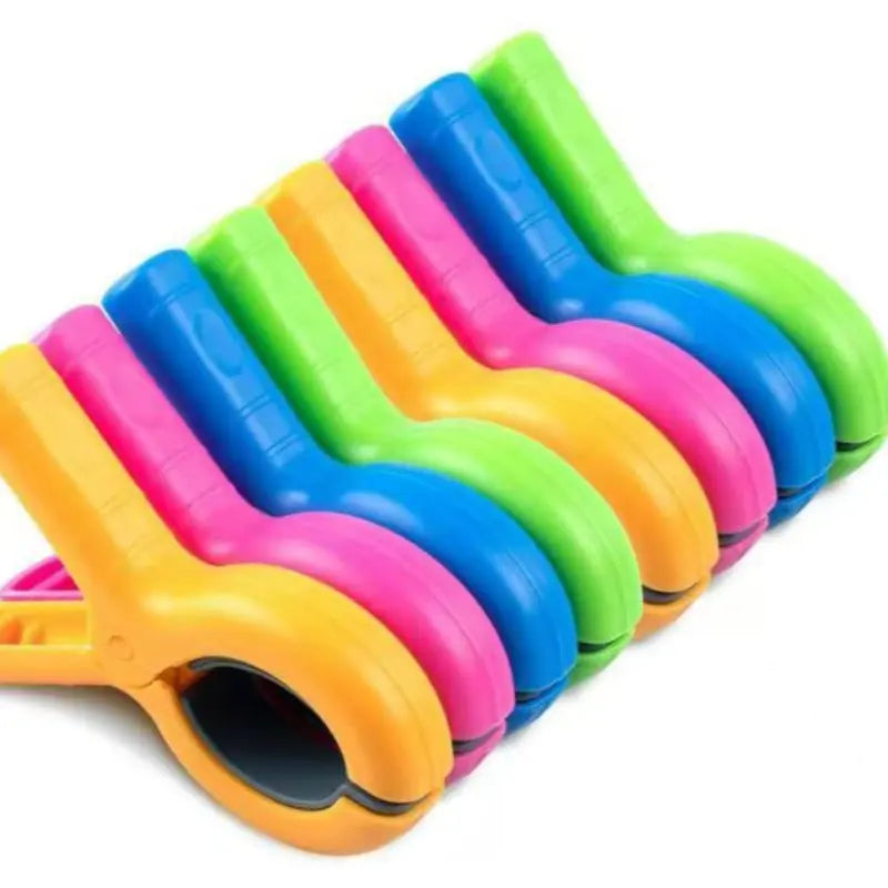 Large Beach Towel Clips Set, 8 Pieces Durable Clothes Pins for Cruise Chair Pool Chairs, Essential Beach Accessories, 4 Colors Available, Laundry Hooks Clips
