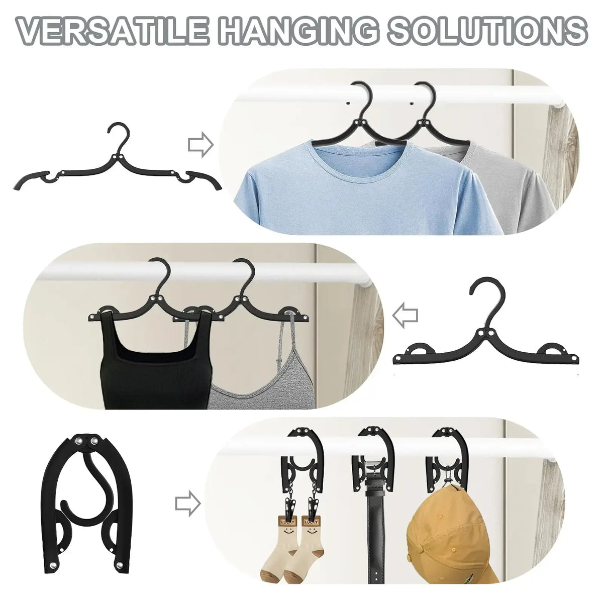 10Pcs/Set Portable Folding Hangers - Home Organiser Hanging Solution, Cruise Ship Essentials, Travel Accessories, Drying Hangers & Pegs, Folding Rack, Christmas Party Gift, Portable Hangers & Pegs