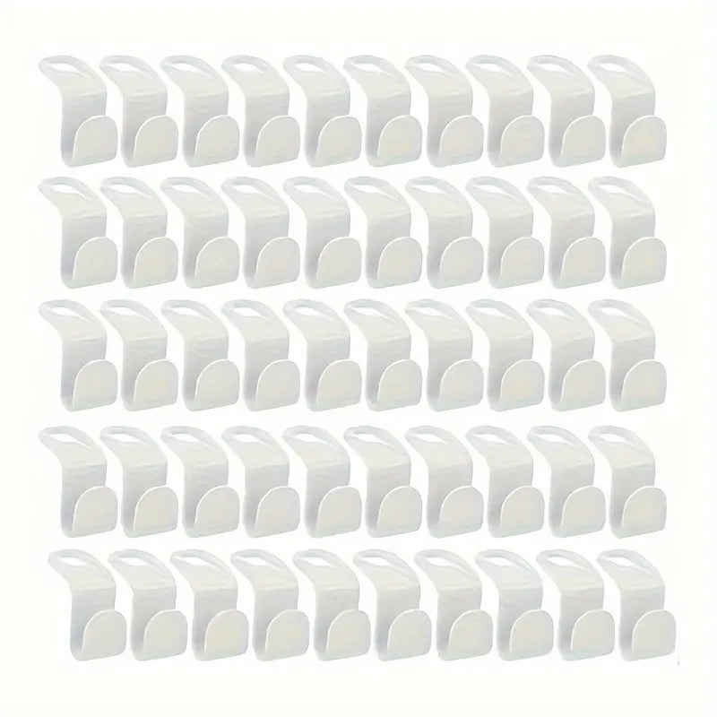 50 Pack Foldable Plastic Clothes Hangers with Hooks, Wall-Mounted Closet Space Saver, Various Colors for Casual Storage Style, Space Saving Hanger, Folding Hangers, Plastic Coat Hangers