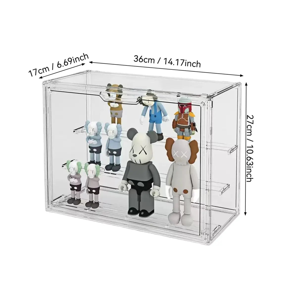 Large Wall-Mounted Display Shelf, 4-Tier Acrylic Storage Box, Space-Saving Action Figure Holder, Ideal Gift for Collectors & Fans