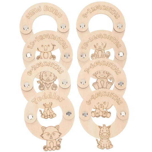 Baby Closet Dividers Set, Infant Wardrobe Size Classification Tags, Wooden Newborn Clothing Organization Labels, China Harvested, Toddler, Organizing