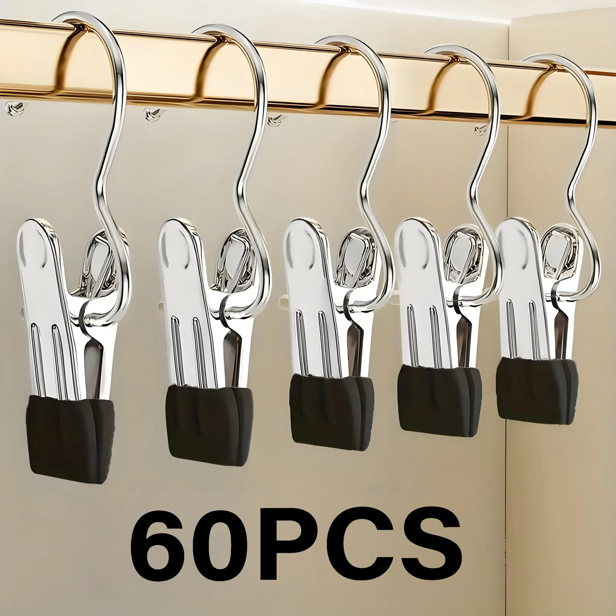 Heavy Duty Clothes Pins (20/30/60-Pack) - Hanging Laundry Hook Hangers with Rubber Grip Stays Put & Antislip Grip, Multi-Use Closet Organizer Clips for Jumpers, Flared Pants, Socks, Towels, Handbag, Travel Home Goods